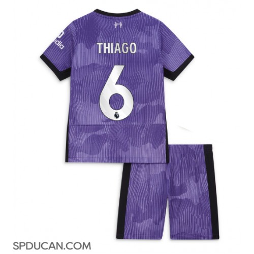 Dječji Nogometni Dres Liverpool Thiago Alcantara #6 Rezervni 2023-24 Kratak Rukav (+ Kratke hlače)